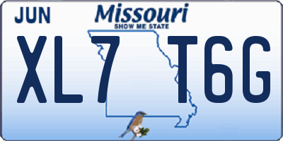 MO license plate XL7T6G
