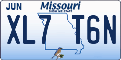 MO license plate XL7T6N
