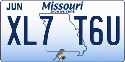 MO license plate XL7T6U