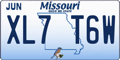 MO license plate XL7T6W