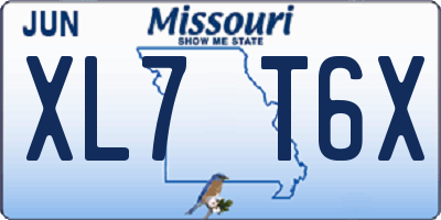 MO license plate XL7T6X