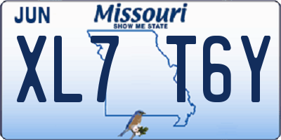 MO license plate XL7T6Y