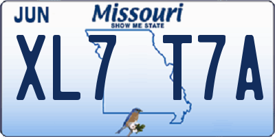MO license plate XL7T7A