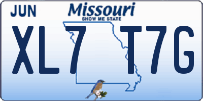 MO license plate XL7T7G