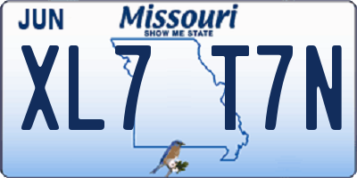 MO license plate XL7T7N
