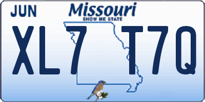 MO license plate XL7T7Q