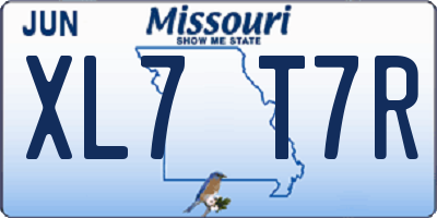 MO license plate XL7T7R