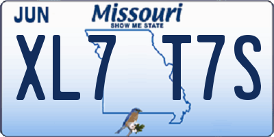 MO license plate XL7T7S