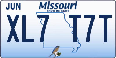 MO license plate XL7T7T