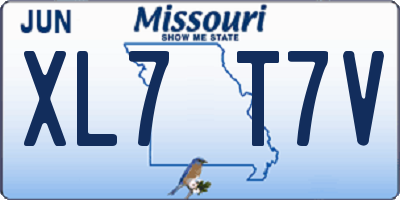 MO license plate XL7T7V