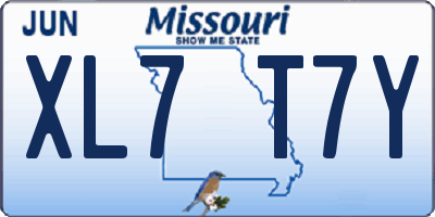 MO license plate XL7T7Y