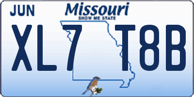 MO license plate XL7T8B