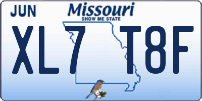 MO license plate XL7T8F