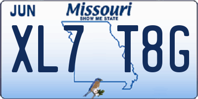 MO license plate XL7T8G