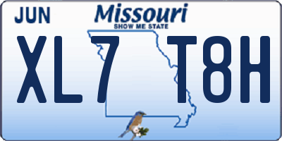 MO license plate XL7T8H