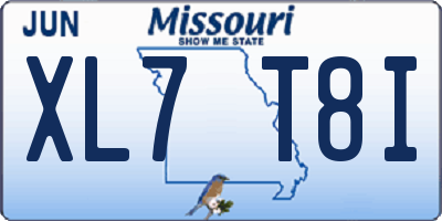 MO license plate XL7T8I