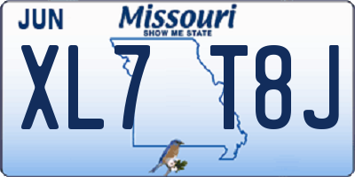 MO license plate XL7T8J