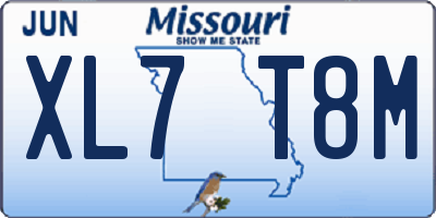MO license plate XL7T8M