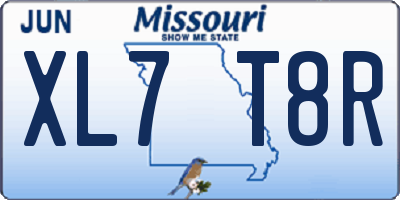 MO license plate XL7T8R
