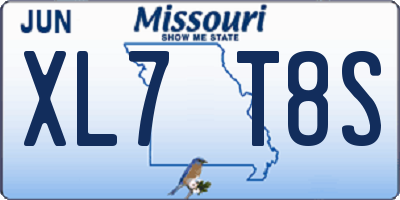 MO license plate XL7T8S