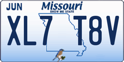 MO license plate XL7T8V
