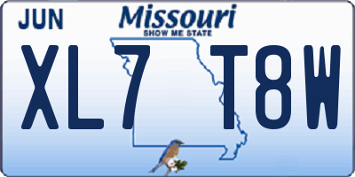 MO license plate XL7T8W