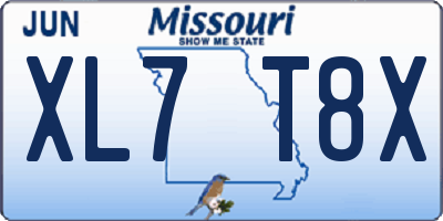 MO license plate XL7T8X