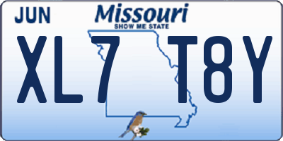 MO license plate XL7T8Y