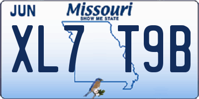 MO license plate XL7T9B