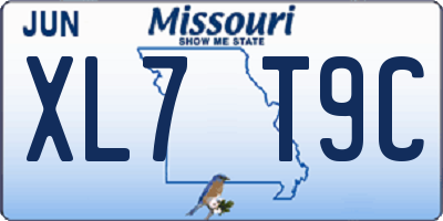 MO license plate XL7T9C