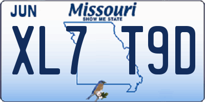 MO license plate XL7T9D