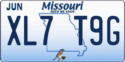 MO license plate XL7T9G
