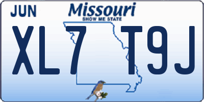 MO license plate XL7T9J