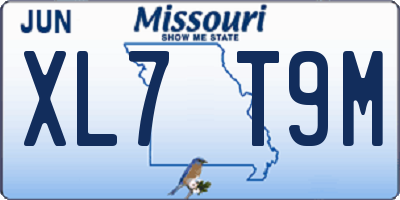 MO license plate XL7T9M