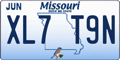 MO license plate XL7T9N