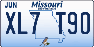 MO license plate XL7T9O