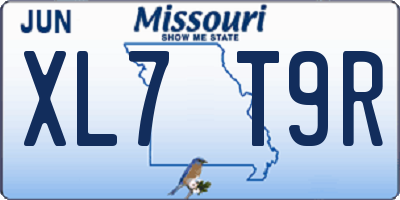 MO license plate XL7T9R