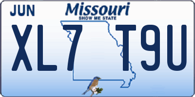 MO license plate XL7T9U