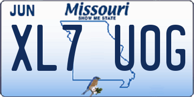 MO license plate XL7U0G