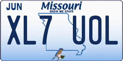 MO license plate XL7U0L