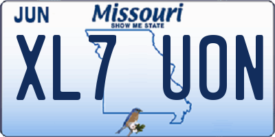 MO license plate XL7U0N