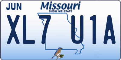 MO license plate XL7U1A