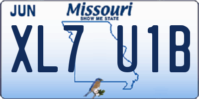 MO license plate XL7U1B
