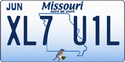 MO license plate XL7U1L