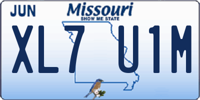 MO license plate XL7U1M