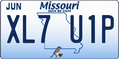 MO license plate XL7U1P