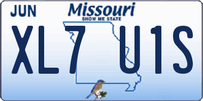 MO license plate XL7U1S