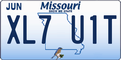 MO license plate XL7U1T