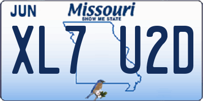 MO license plate XL7U2D