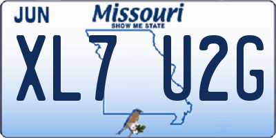 MO license plate XL7U2G
